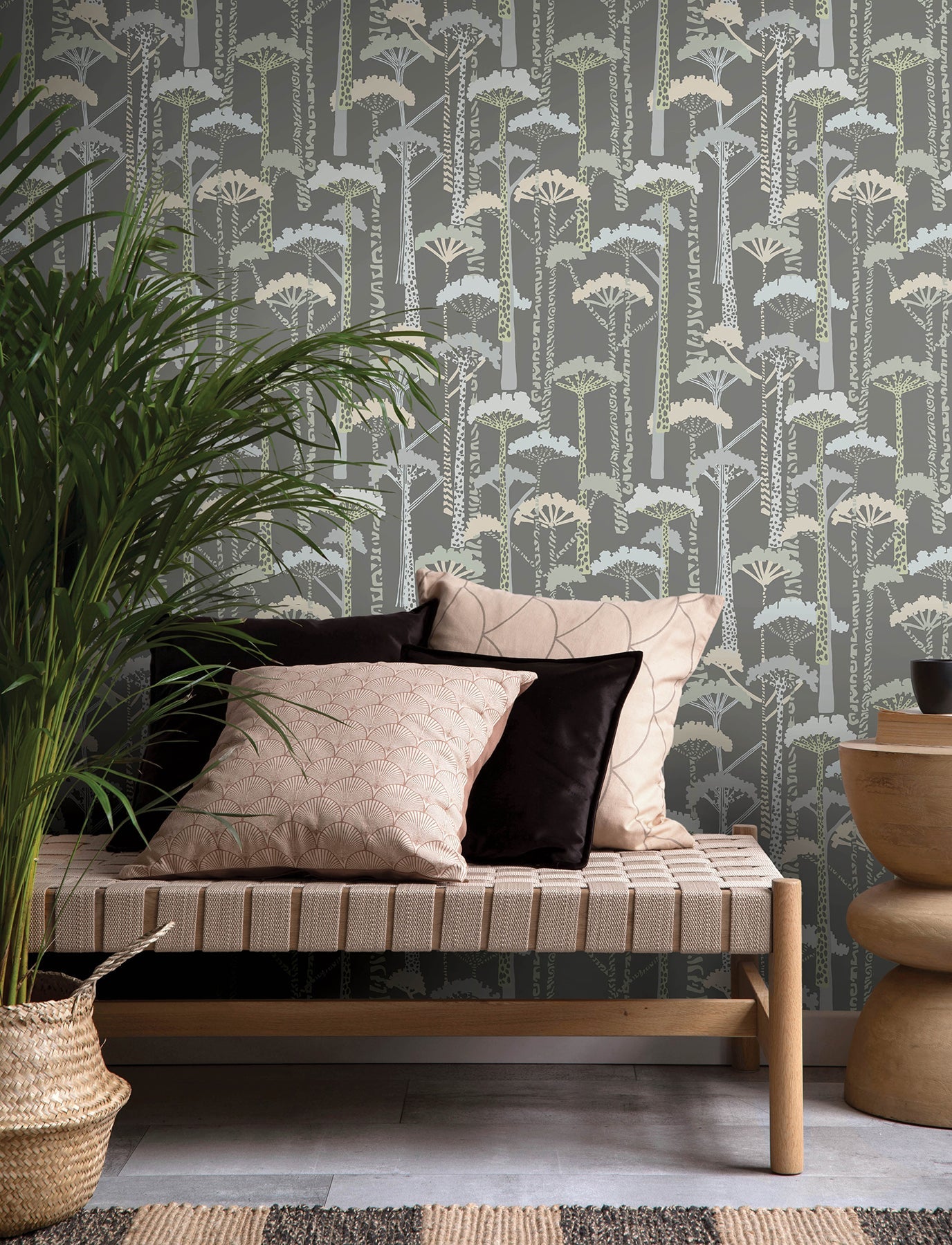 A-Street Prints Unify Aqua Forest Wallpaper, 20.5-in by 33-ft