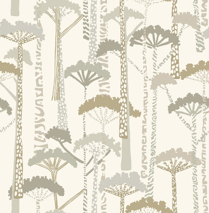 A-Street Prints Unify Metallic Forest Wallpaper, 20.5-in by 33-ft