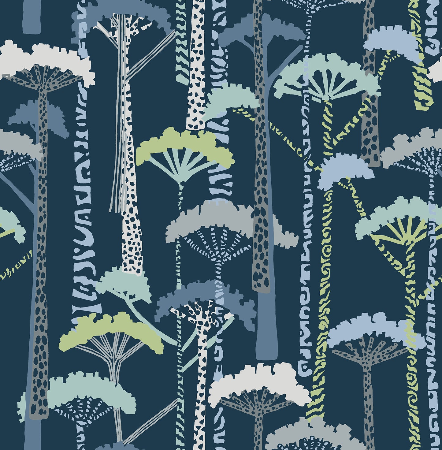 A-Street Prints Unify Indigo Forest Wallpaper, 20.5-in by 33-ft