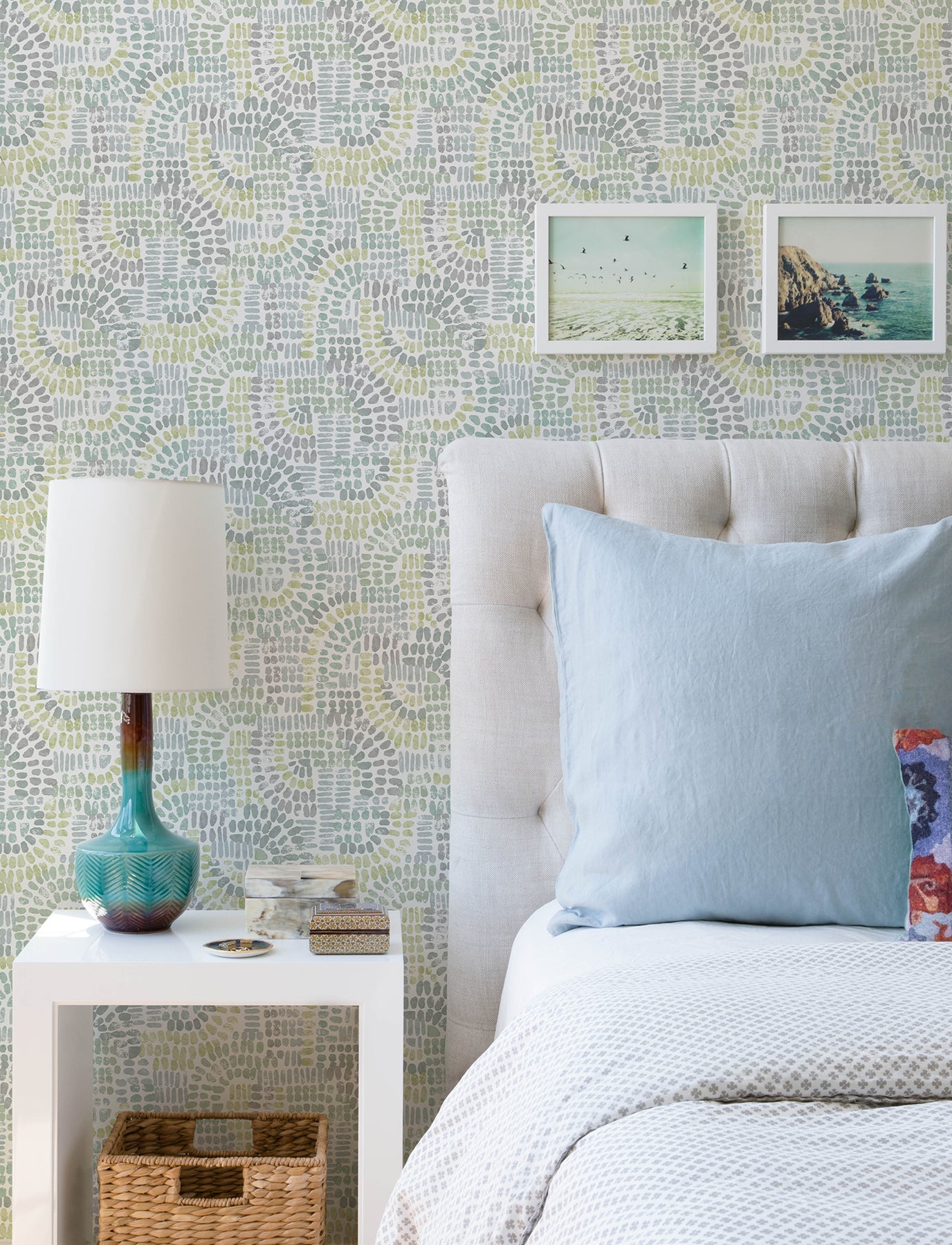 A-Street Prints Wanderer Aquamarine Mosiac Wallpaper, 20.5-in by 33-ft