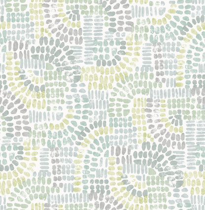 A-Street Prints Wanderer Aquamarine Mosiac Wallpaper, 20.5-in by 33-ft