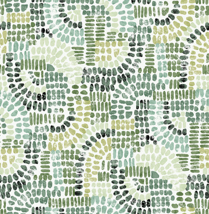 A-Street Prints Wanderer Evergreen Mosiac Wallpaper, 20.5-in by 33-ft