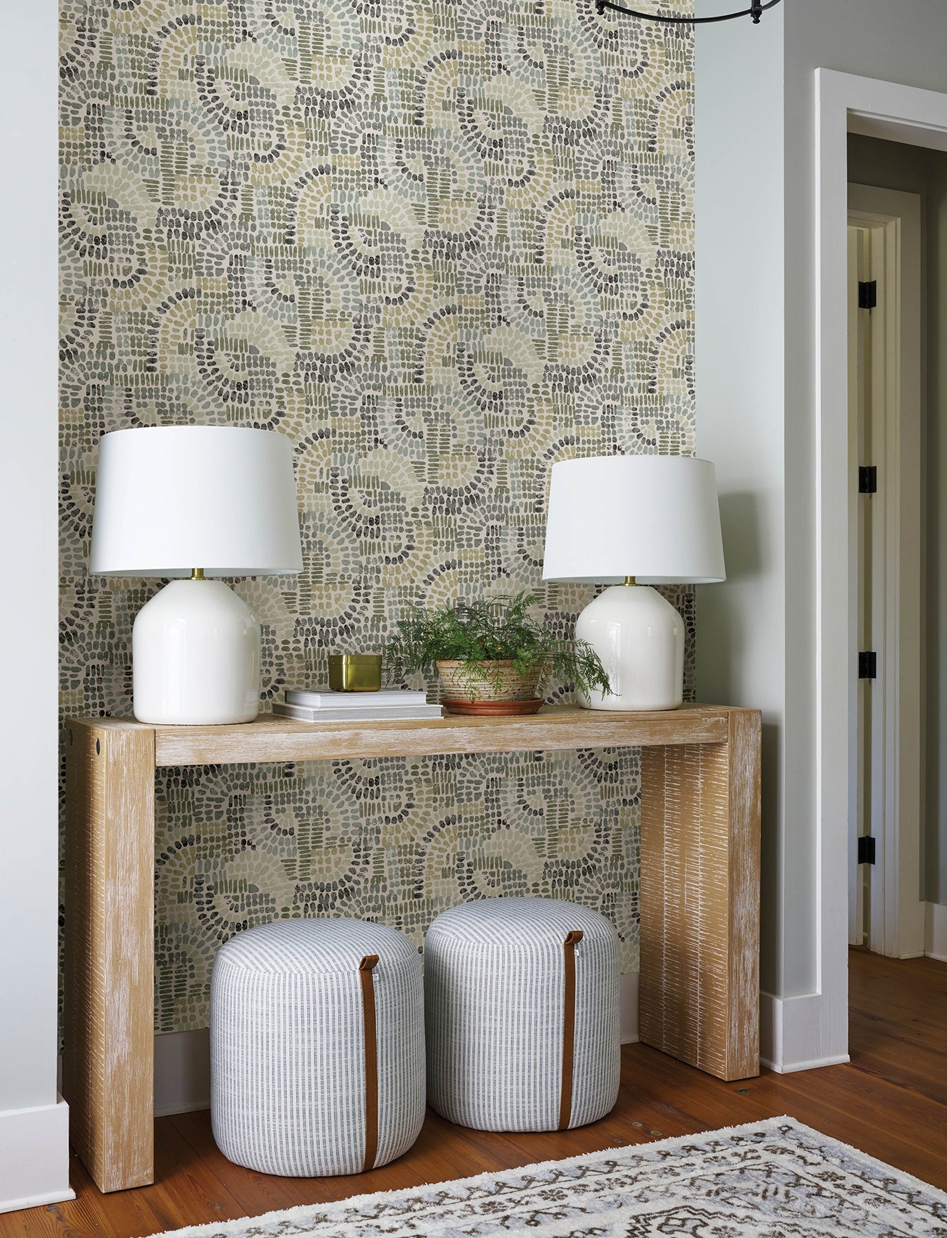 A-Street Prints Wanderer Evergreen Mosiac Wallpaper, 20.5-in by 33-ft