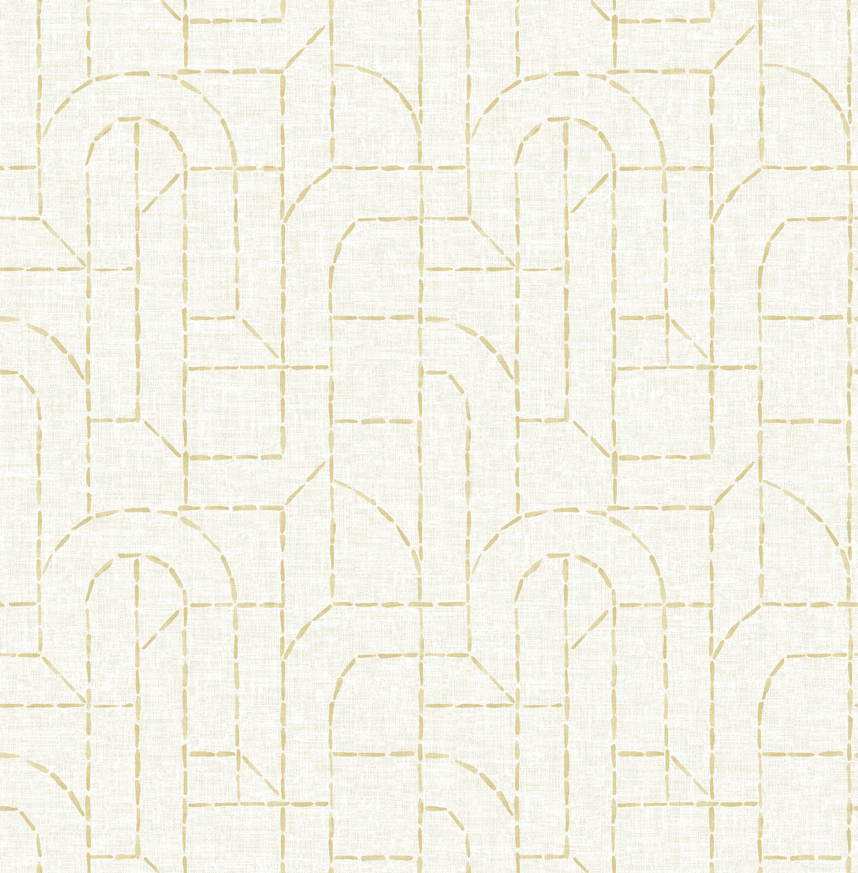 A-Street Prints Integrity Yellow Arched Outlines Wallpaper, 20.5-in by 33-ft