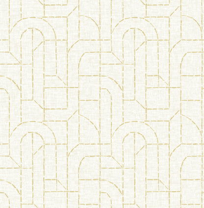 A-Street Prints Integrity Yellow Arched Outlines Wallpaper, 20.5-in by 33-ft