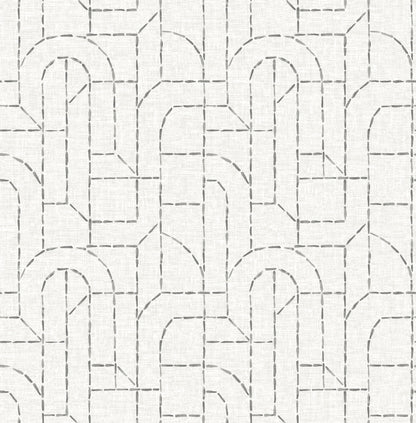 A-Street Prints Integrity Grey Arched Outlines Wallpaper, 20.5-in by 33-ft