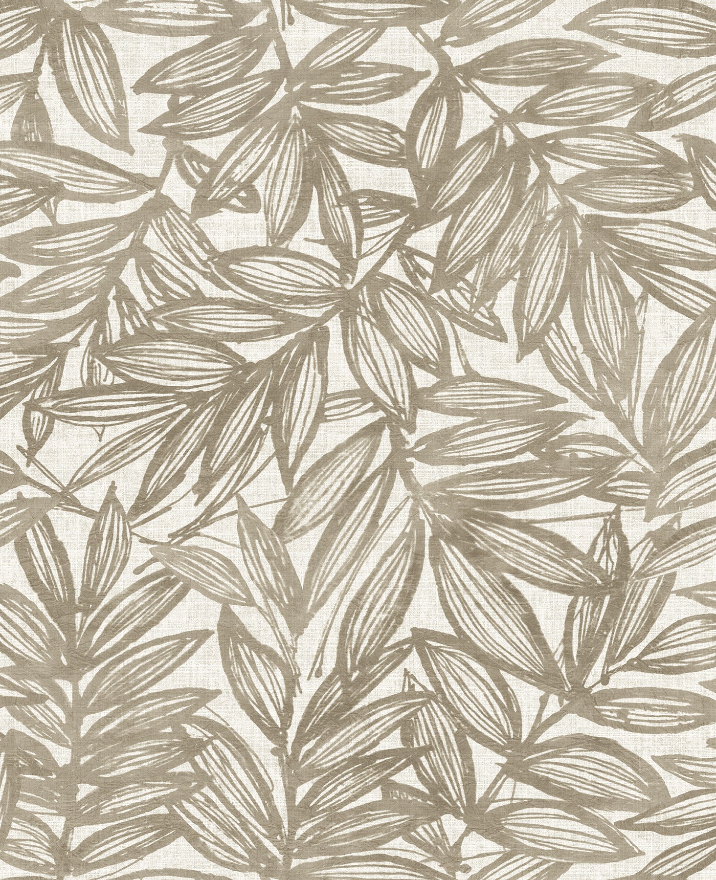 A-Street Prints Rhythmic Taupe Leaf Wallpaper, 20.5-in by 33-ft