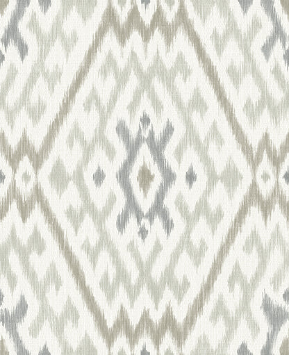 A-Street Prints Solola Stone Ikat Wallpaper, 20.5-in by 33-ft