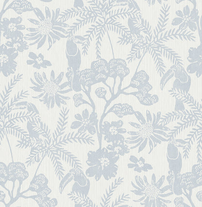 A-Street Prints Jacaranda Light Blue Tropical Trail Wallpaper, 20.5-in by 33-ft