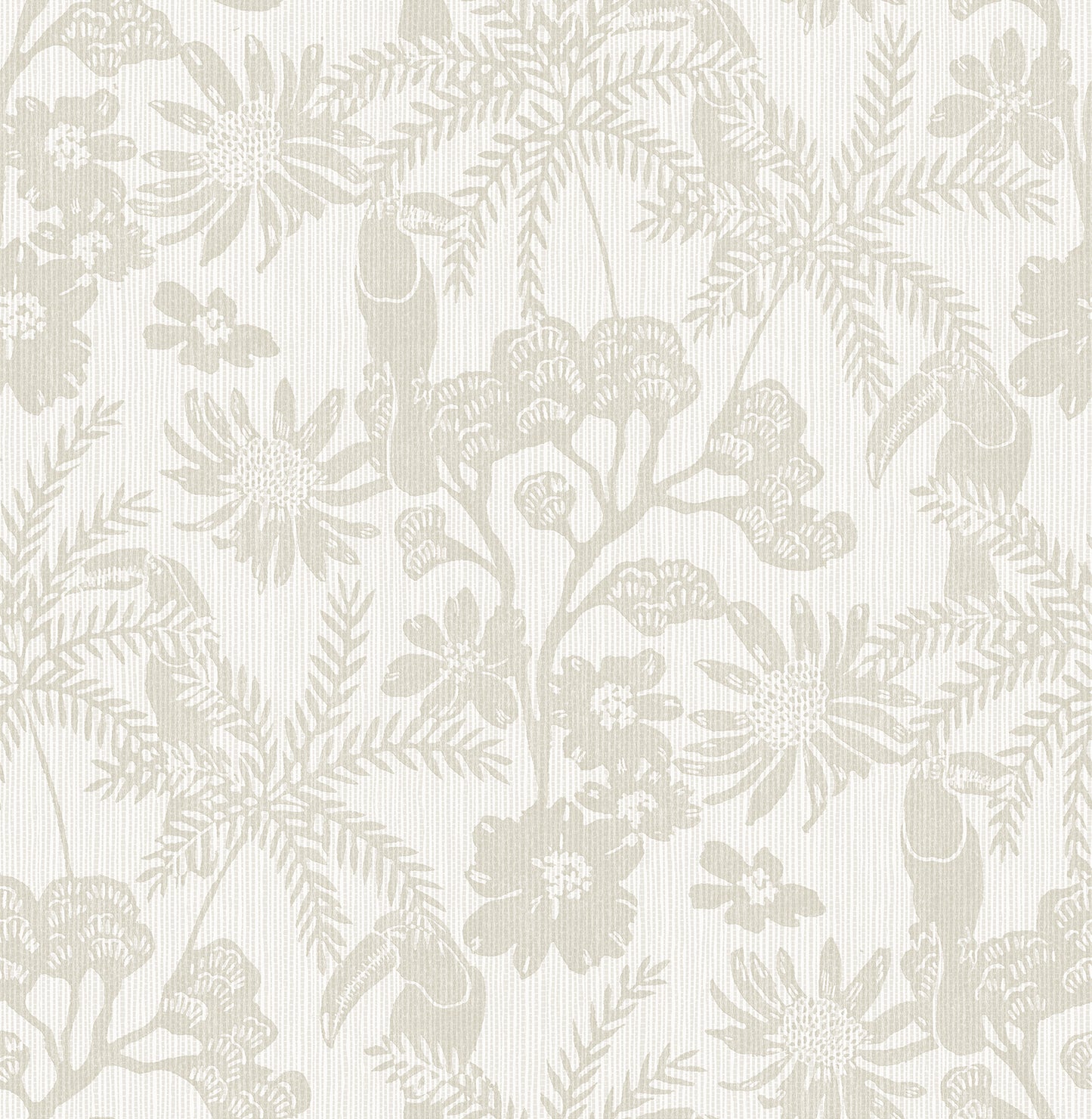 A-Street Prints Jacaranda Taupe Tropical Trail Wallpaper, 20.5-in by 33-ft