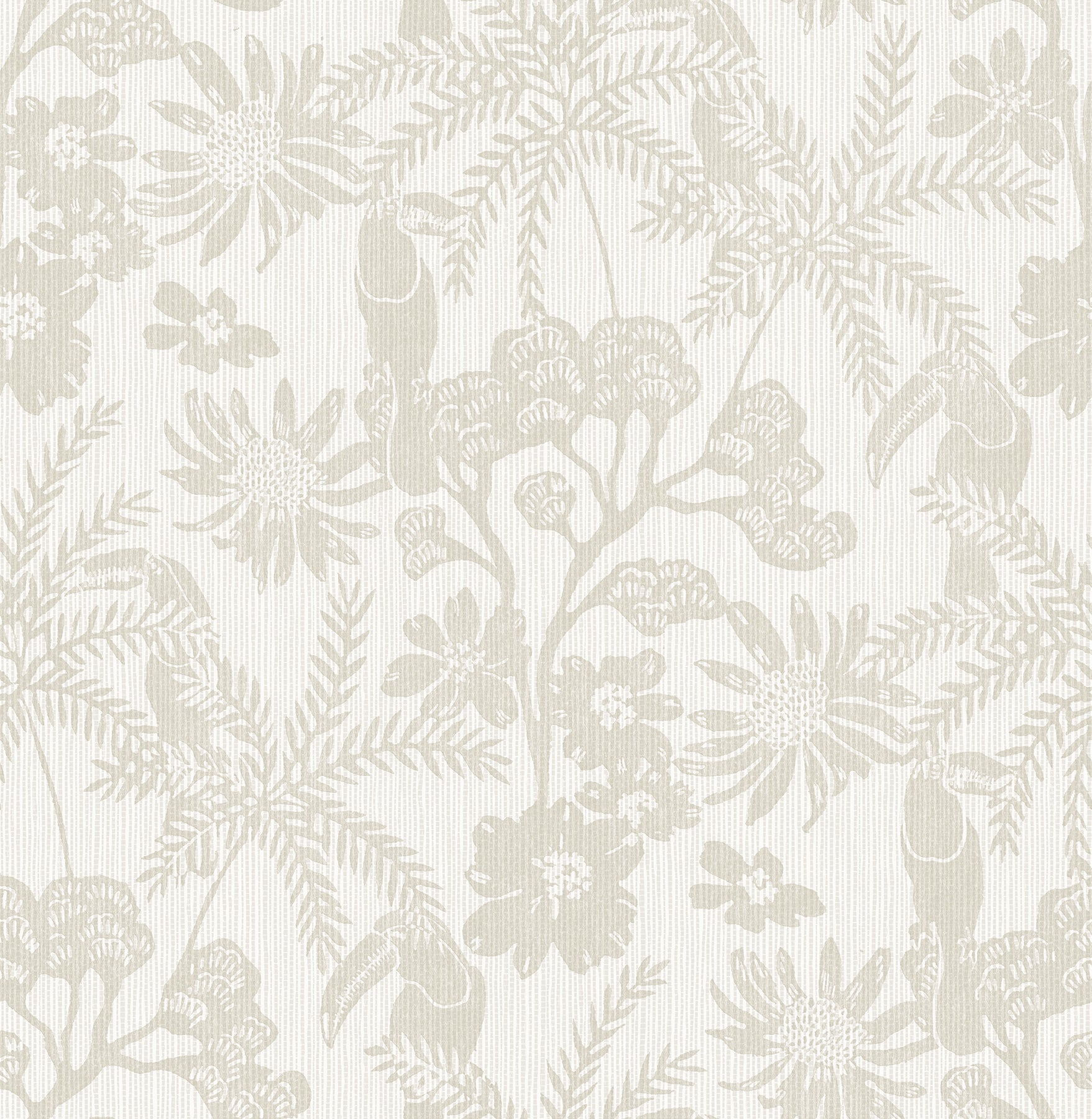 A-Street Prints Jacaranda Taupe Tropical Trail Wallpaper, 20.5-in by 33-ft