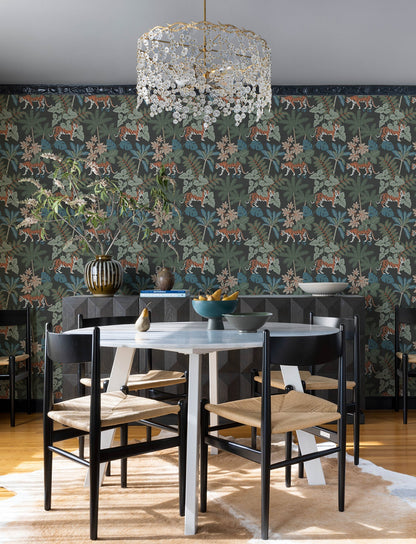 A-Street Prints Caspian Grey Jungle Prowl Wallpaper, 20.5-in by 33-ft