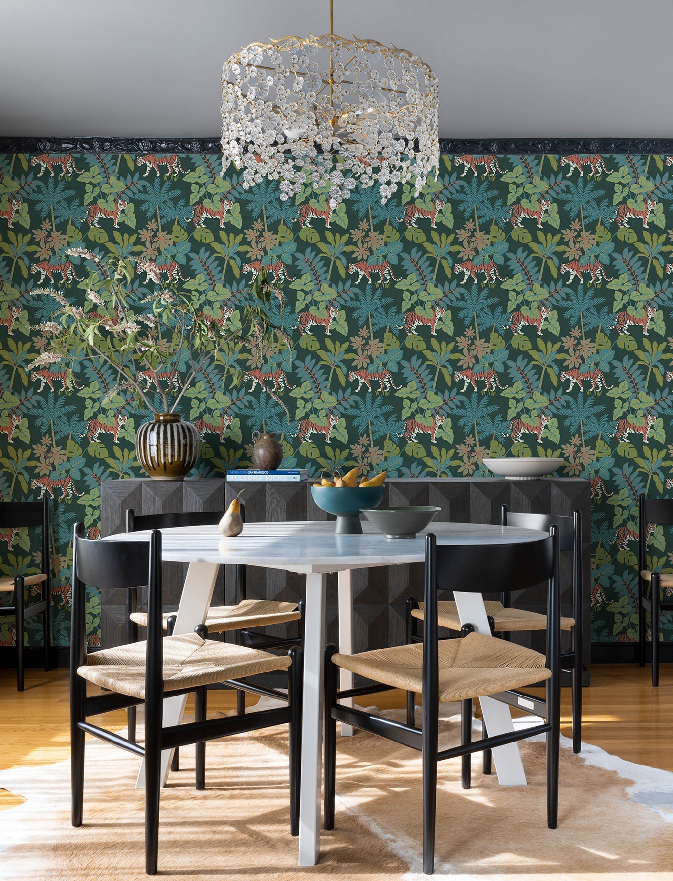 A-Street Prints Caspian Evergreen Jungle Prowl Wallpaper, 20.5-in by 33-ft