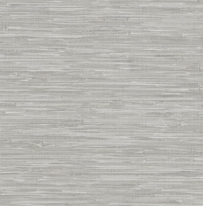 A-Street Prints Exhale Light Grey Woven Faux Grasscloth Wallpaper, 20.5-in by 33-ft