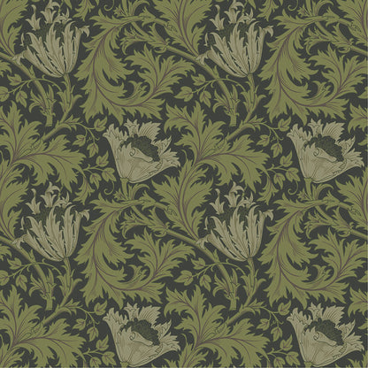 A-Street Prints Anemone Dark Green Floral Trail Wallpaper, 20.9-in by 33-ft