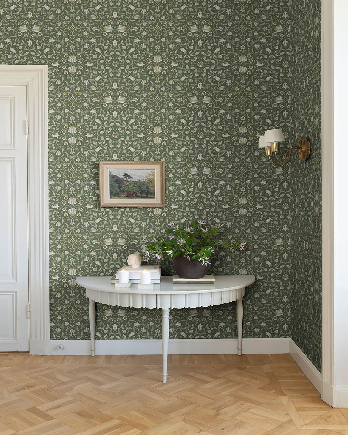 A-Street Prints No 1 Holland Park Green Floral Wallpaper, 20.9-in by 33-ft