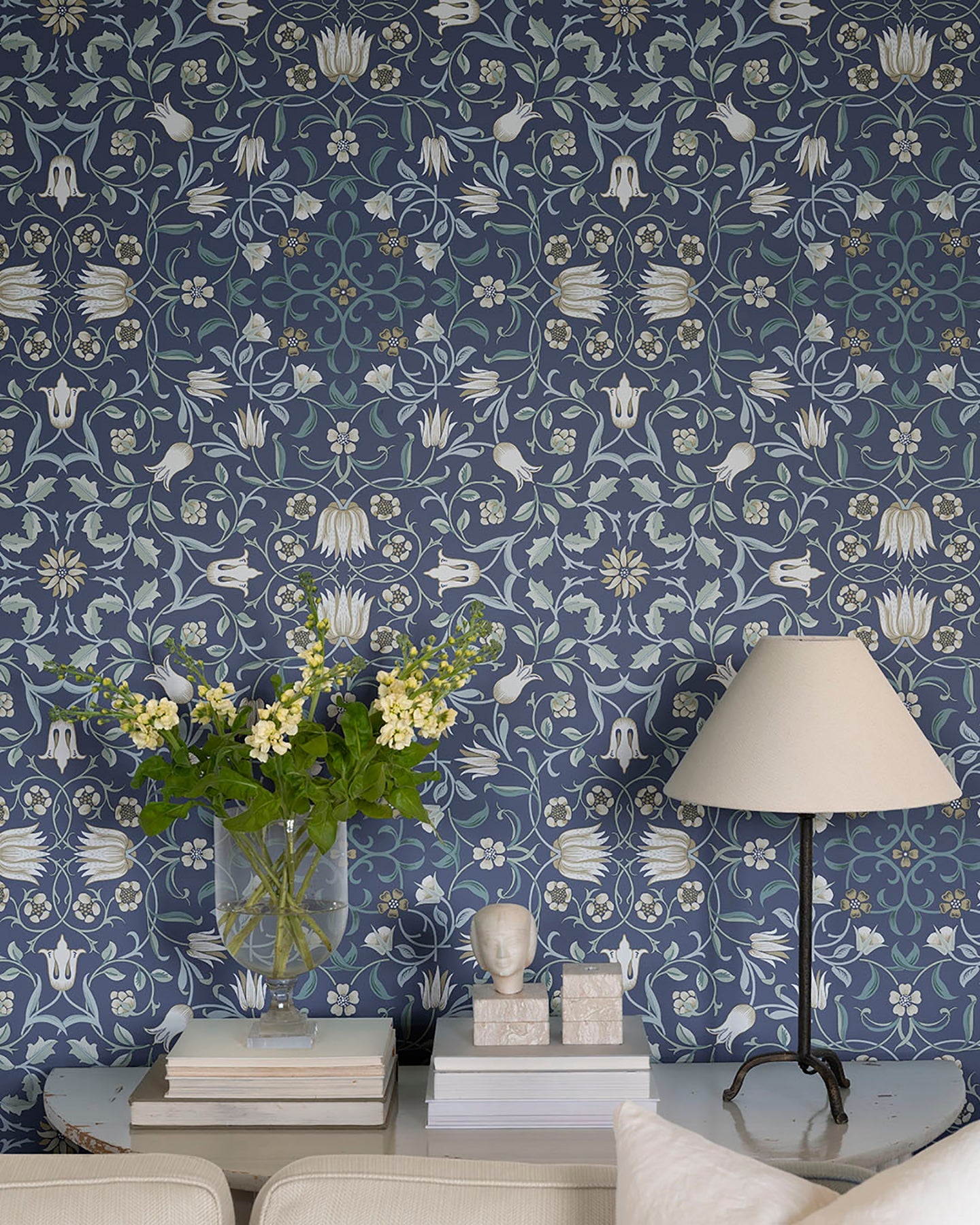 A-Street Prints No 1 Holland Park Blue Floral Wallpaper, 20.9-in by 33-ft