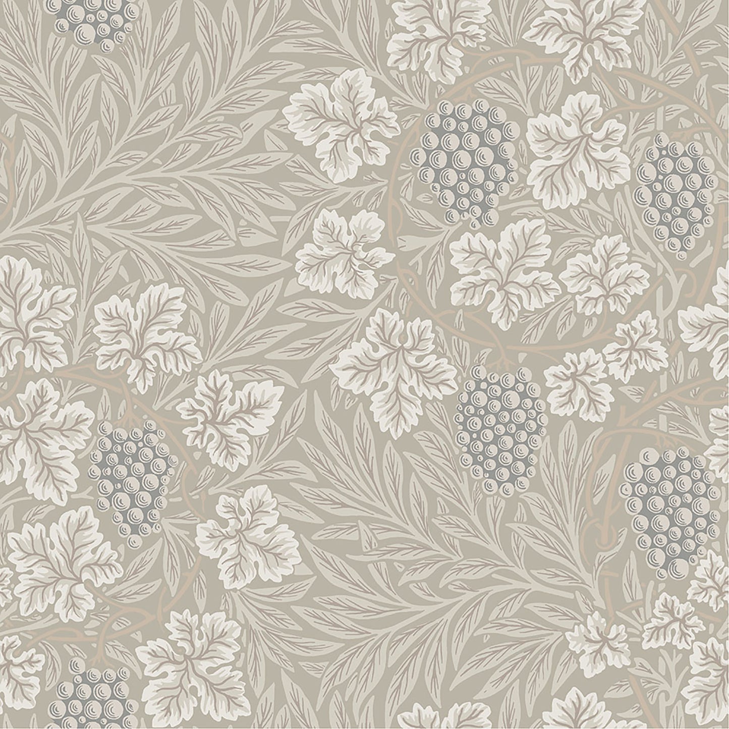 A-Street Prints Vine Light Grey Woodland Fruits Wallpaper, 20.9-in by 33-ft