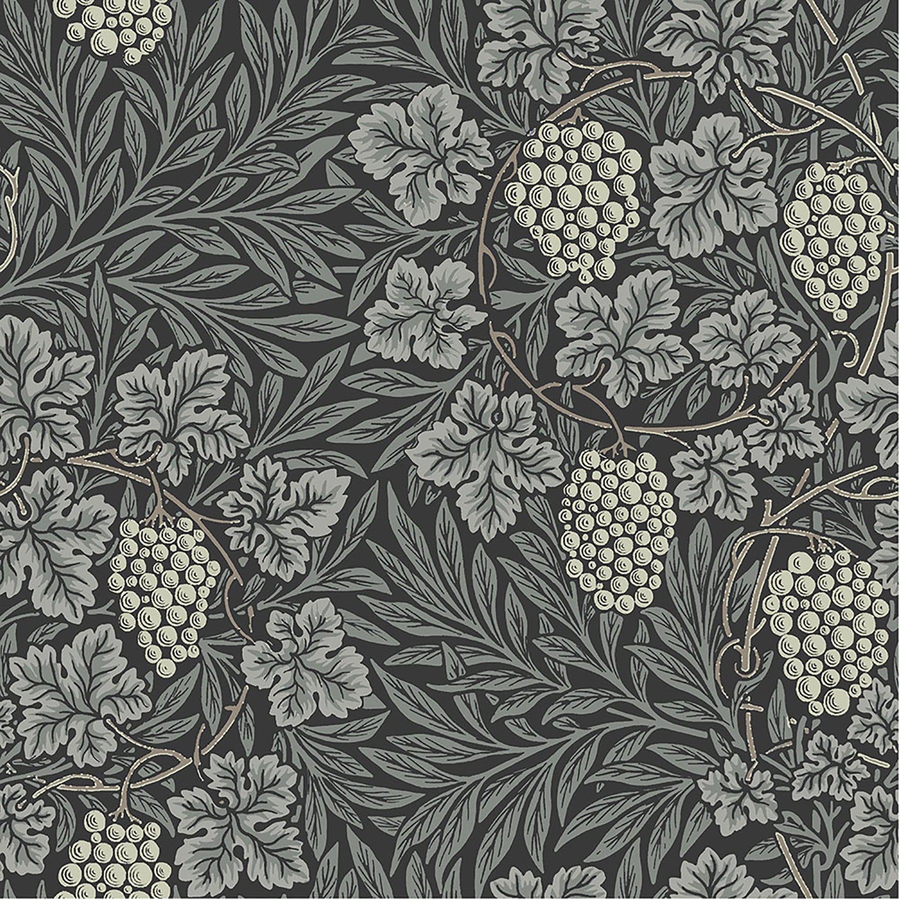 A-Street Prints Vine Denim Woodland Fruits Wallpaper, 20.9-in by 33-ft