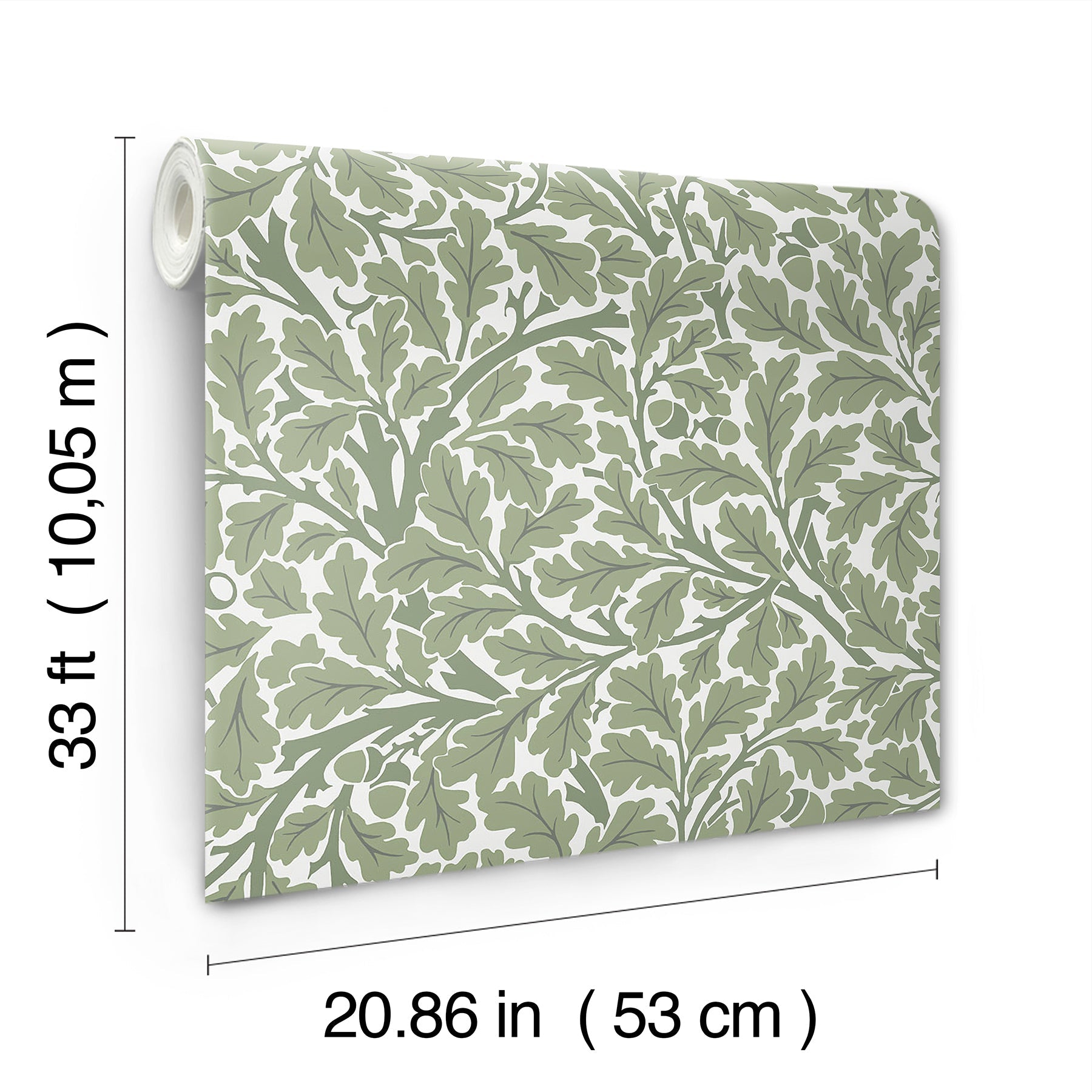 A-Street Prints Oak Tree Green Leaf Wallpaper, 20.9-in by 33-ft