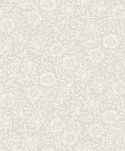 A-Street Prints Mallow Dove Floral Vine Wallpaper, 20.9-in by 33-ft