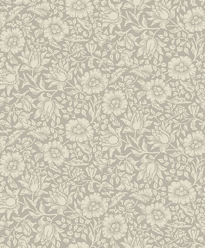 A-Street Prints Mallow Grey Floral Vine Wallpaper, 20.9-in by 33-ft