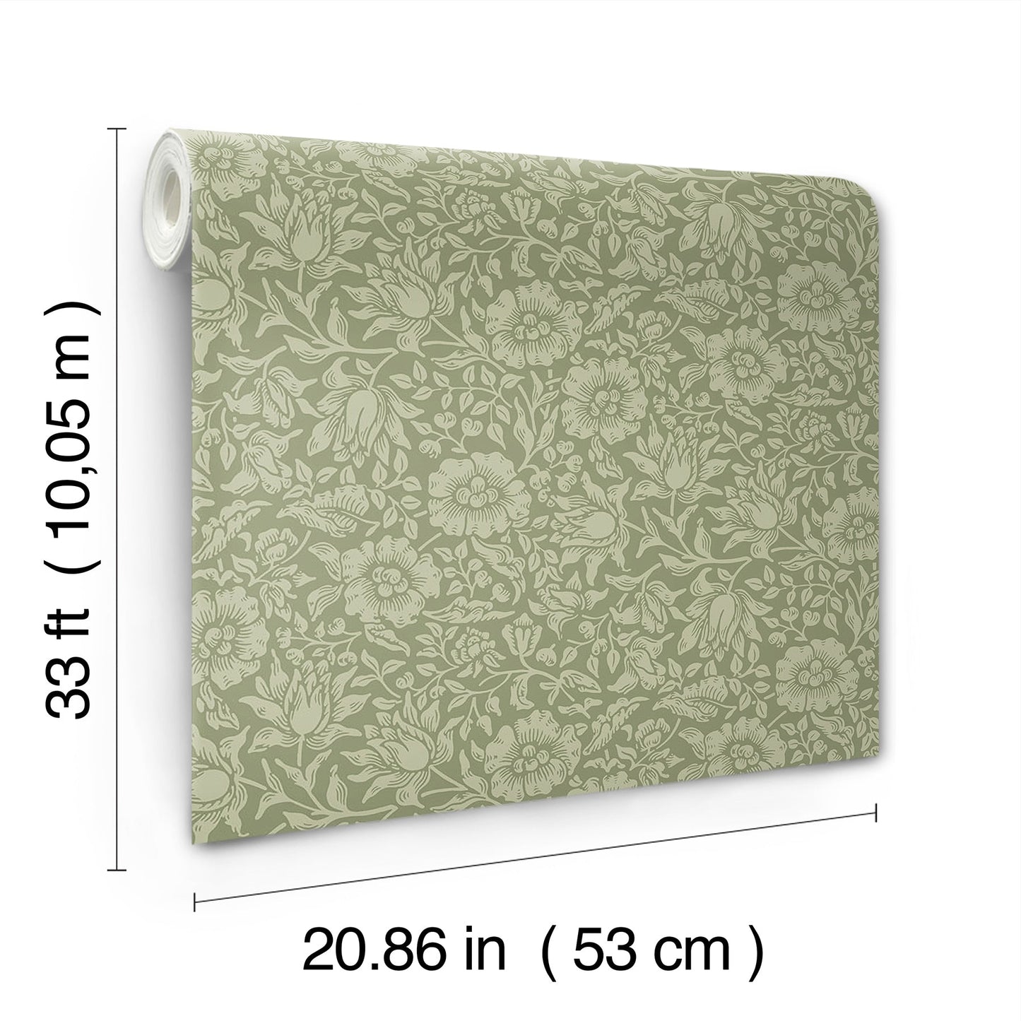 A-Street Prints Mallow Green Floral Vine Wallpaper, 20.9-in by 33-ft