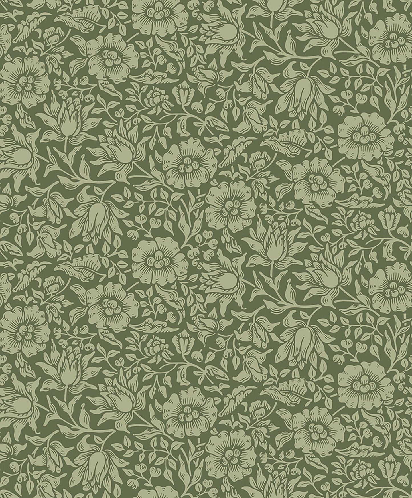 A-Street Prints Mallow Dark Green Floral Vine Wallpaper, 20.9-in by 33-ft