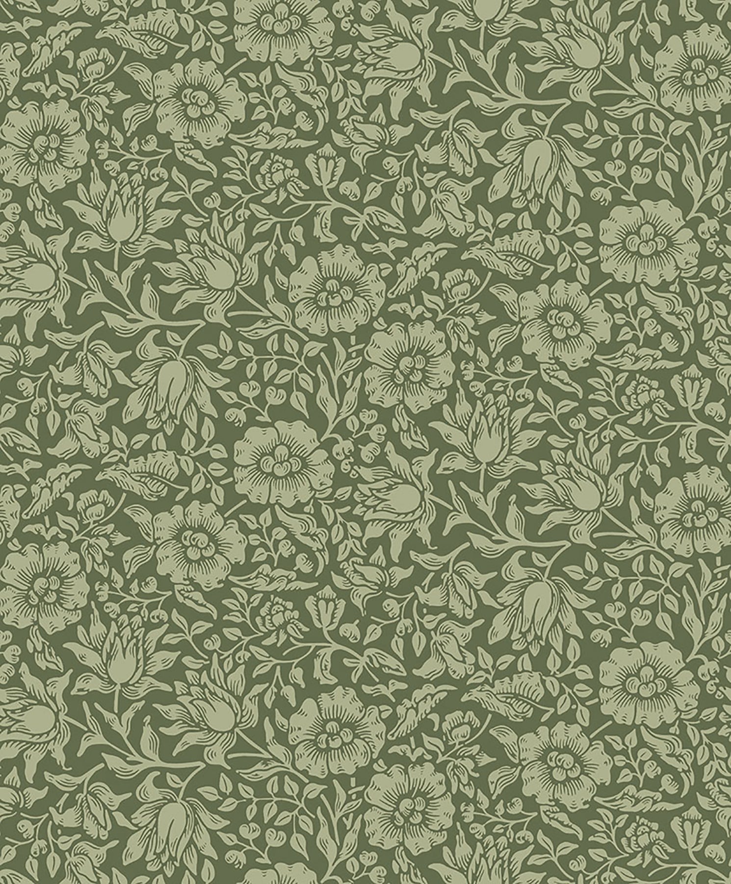 A-Street Prints Mallow Dark Green Floral Vine Wallpaper, 20.9-in by 33-ft