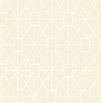 Advantage Stevenson Cream Trellis Wallpaper, 20.5-in by 33-ft