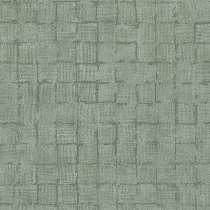 Advantage Blocks Sage Checkered Wallpaper, 20.5-in by 33-ft