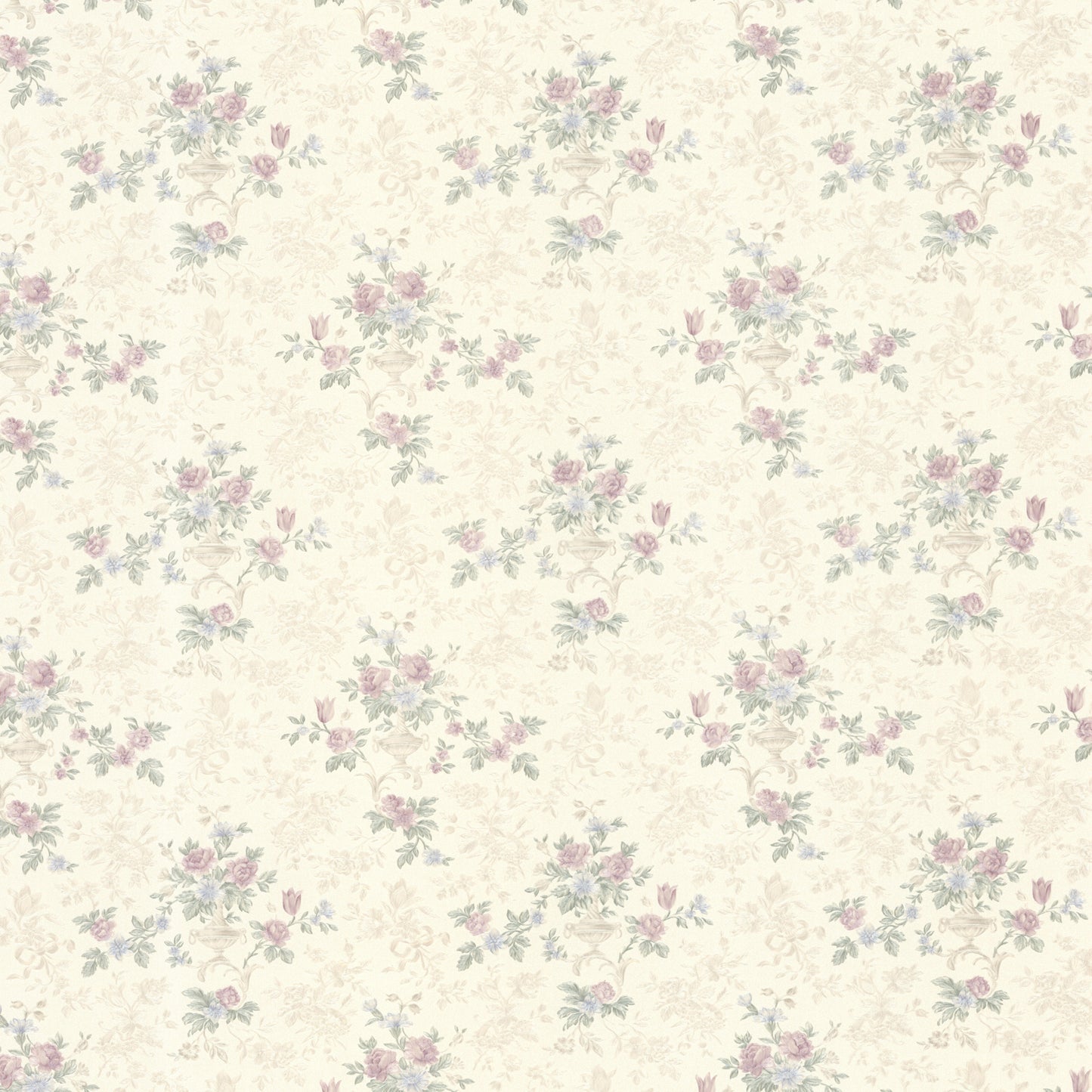 Mirage Kezea Lavender Petit Floral Urn Wallpaper, 20.5-in by 33-ft