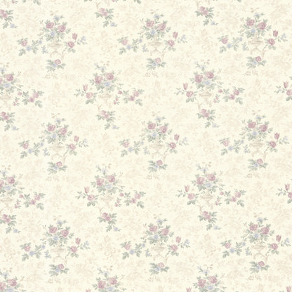 Mirage Kezea Lavender Petit Floral Urn Wallpaper, 20.5-in by 33-ft