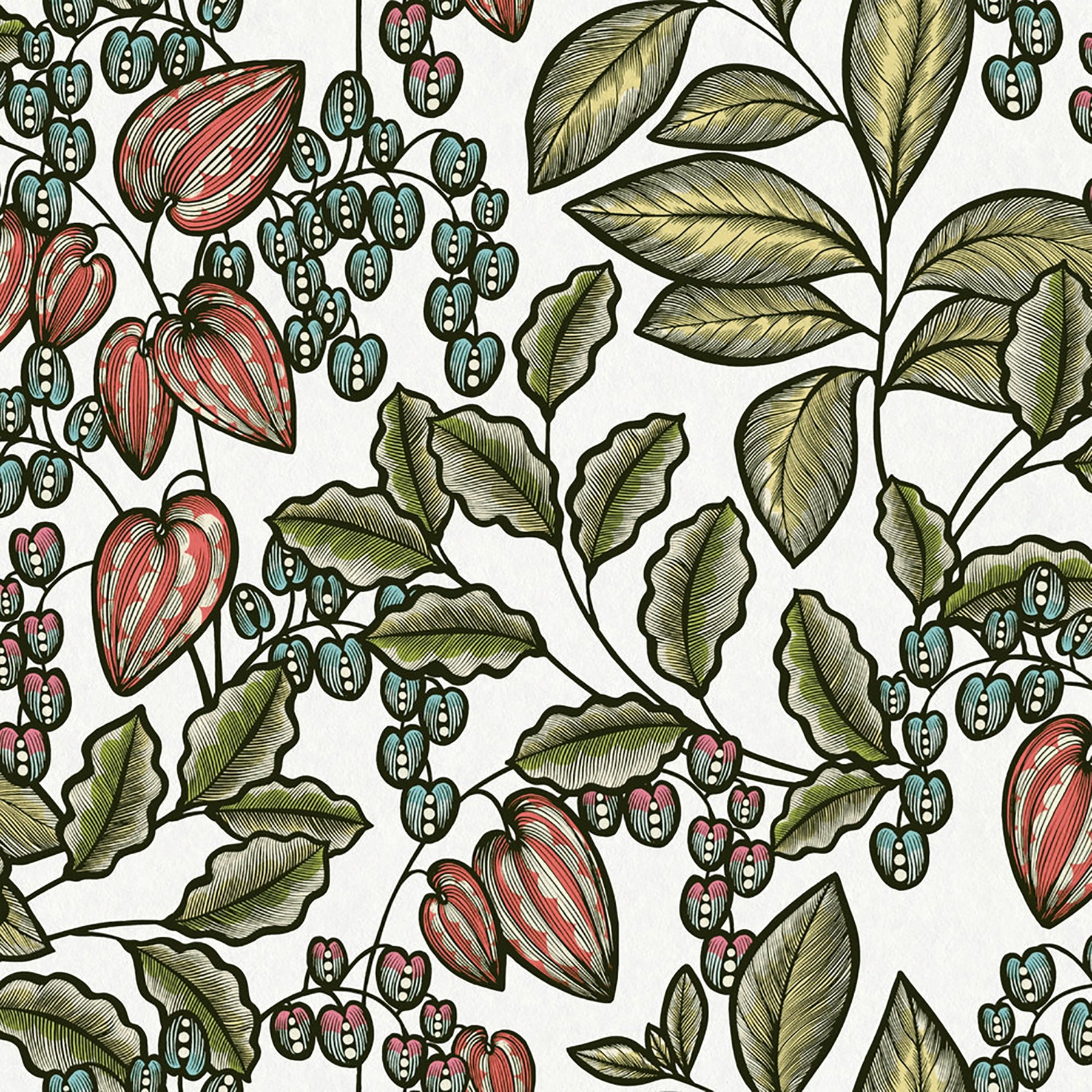 AS Creation Leif White Vine Trail Wallpaper, 20.9-in by 33-ft