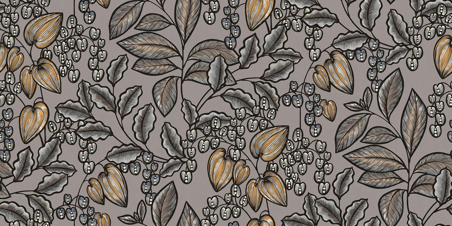 AS Creation Leif Grey Vine Trail Wallpaper, 20.9-in by 33-ft