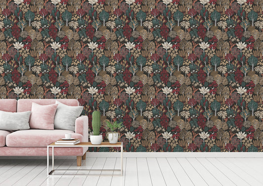 AS Creation Idris Black Forest Wallpaper, 20.9-in by 33-ft