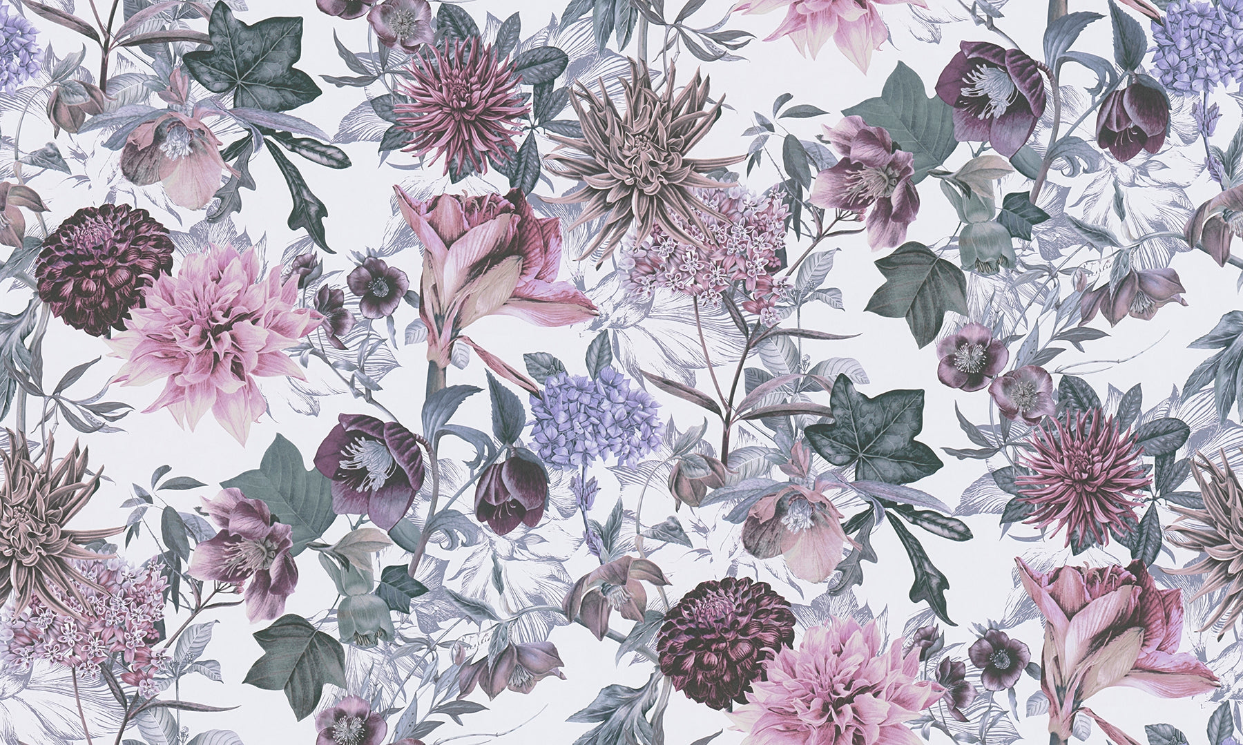 AS Creation Althea Lavender Flower Garden Wallpaper, 20.9-in by 33-ft