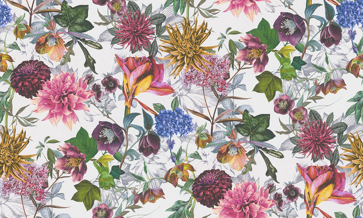 AS Creation Althea White Flower Garden Wallpaper, 20.9-in by 33-ft