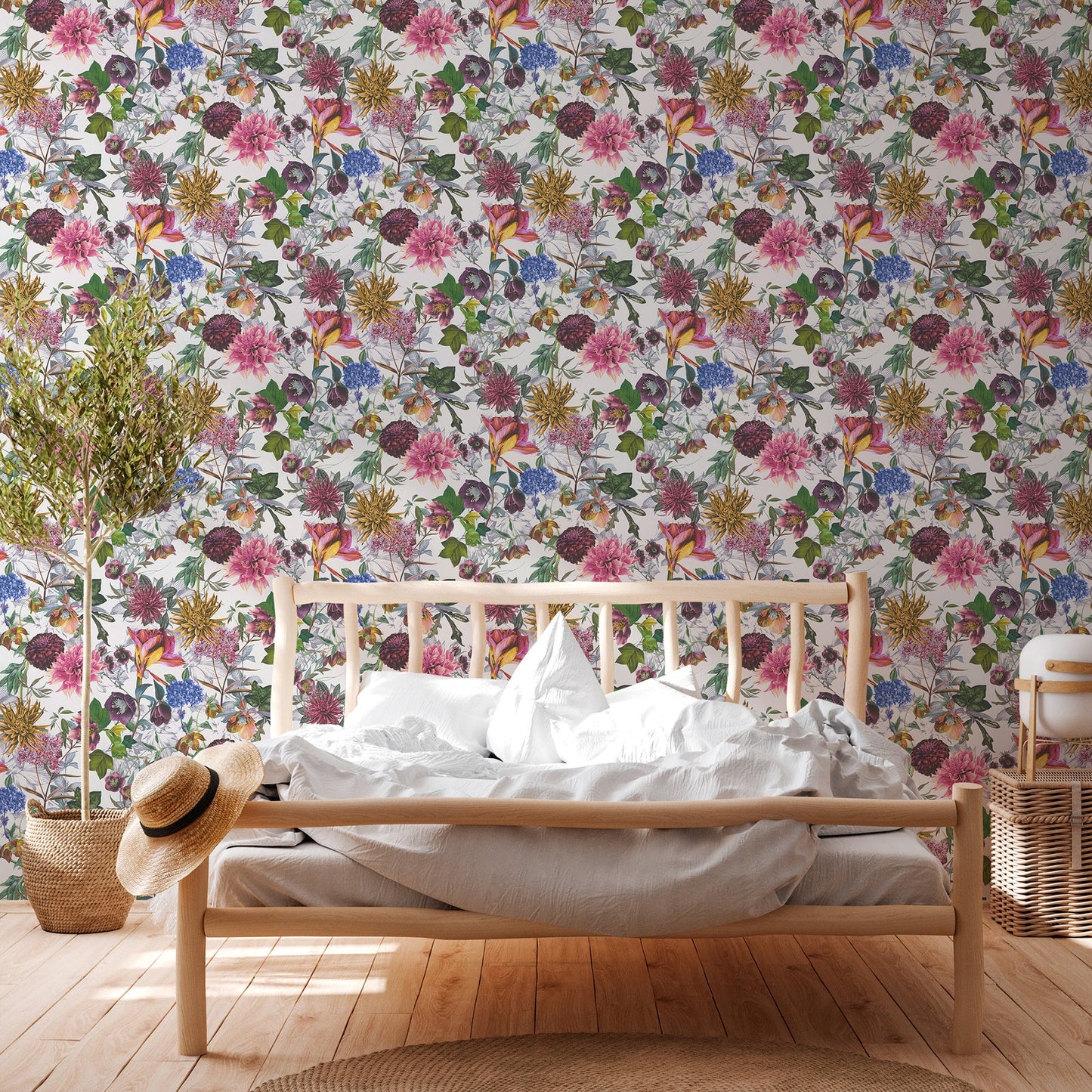 AS Creation Althea White Flower Garden Wallpaper, 20.9-in by 33-ft