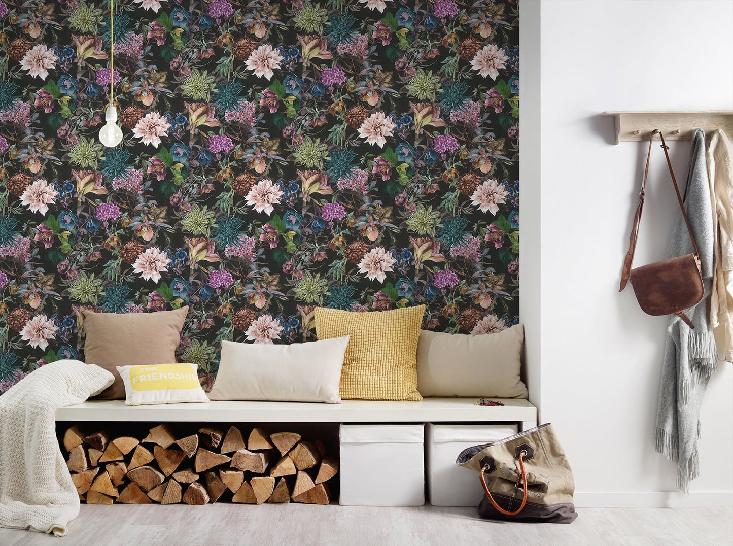 AS Creation Althea Black Flower Garden Wallpaper, 20.9-in by 33-ft