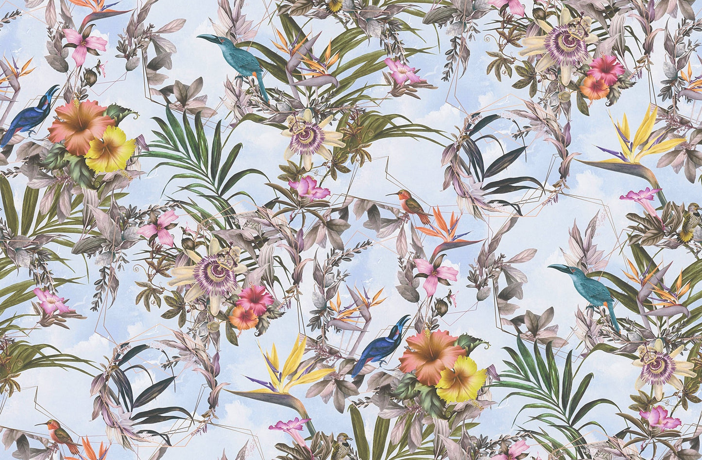 AS Creation Hollis Sky Blue Tropical Wallpaper, 20.9-in by 33-ft