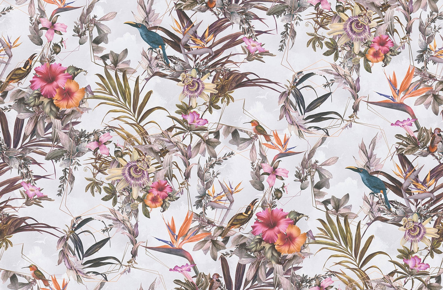 AS Creation Hollis White Tropical Wallpaper, 20.9-in by 33-ft