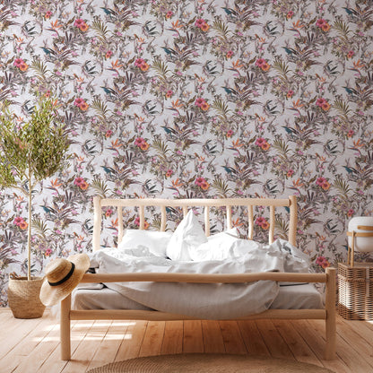 AS Creation Hollis White Tropical Wallpaper, 20.9-in by 33-ft