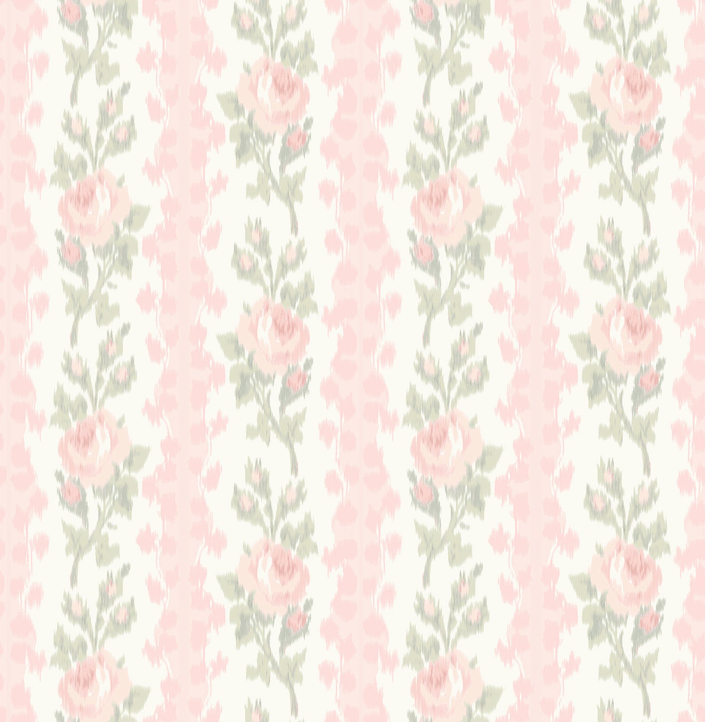 A-Street Prints Blooming Heirloom Marie Pink Rose Stripe Wallpaper, 20.5-in by 33-ft