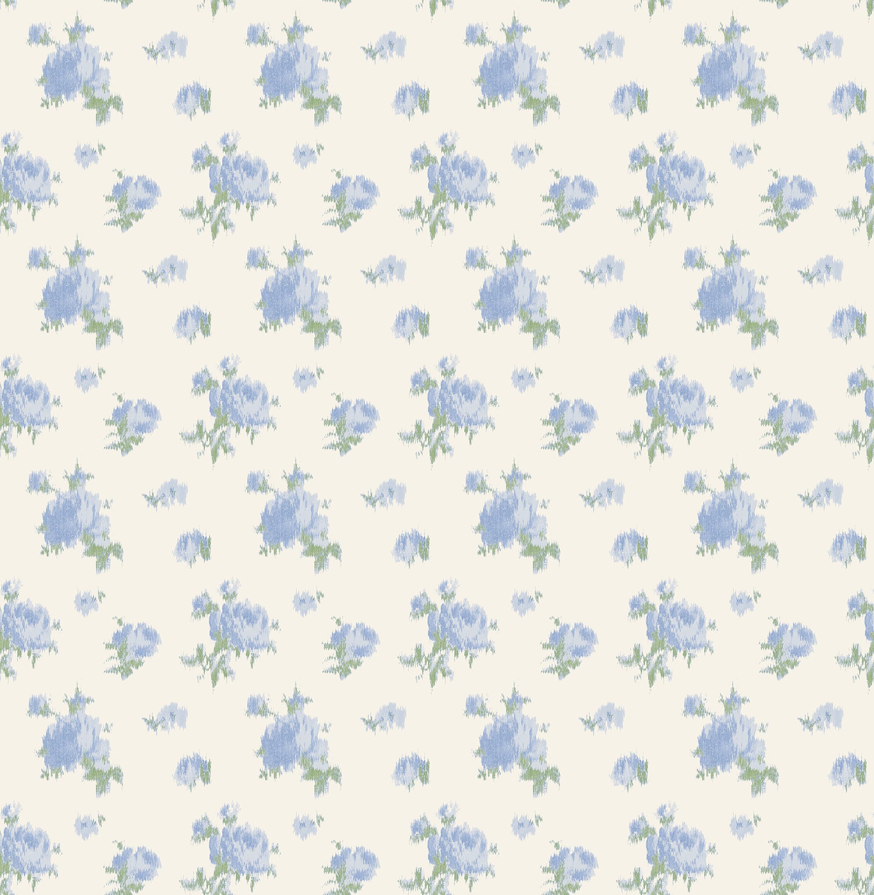 A-Street Prints Ikat Rose Blue Small Print Wallpaper, 20.5-in by 33-ft