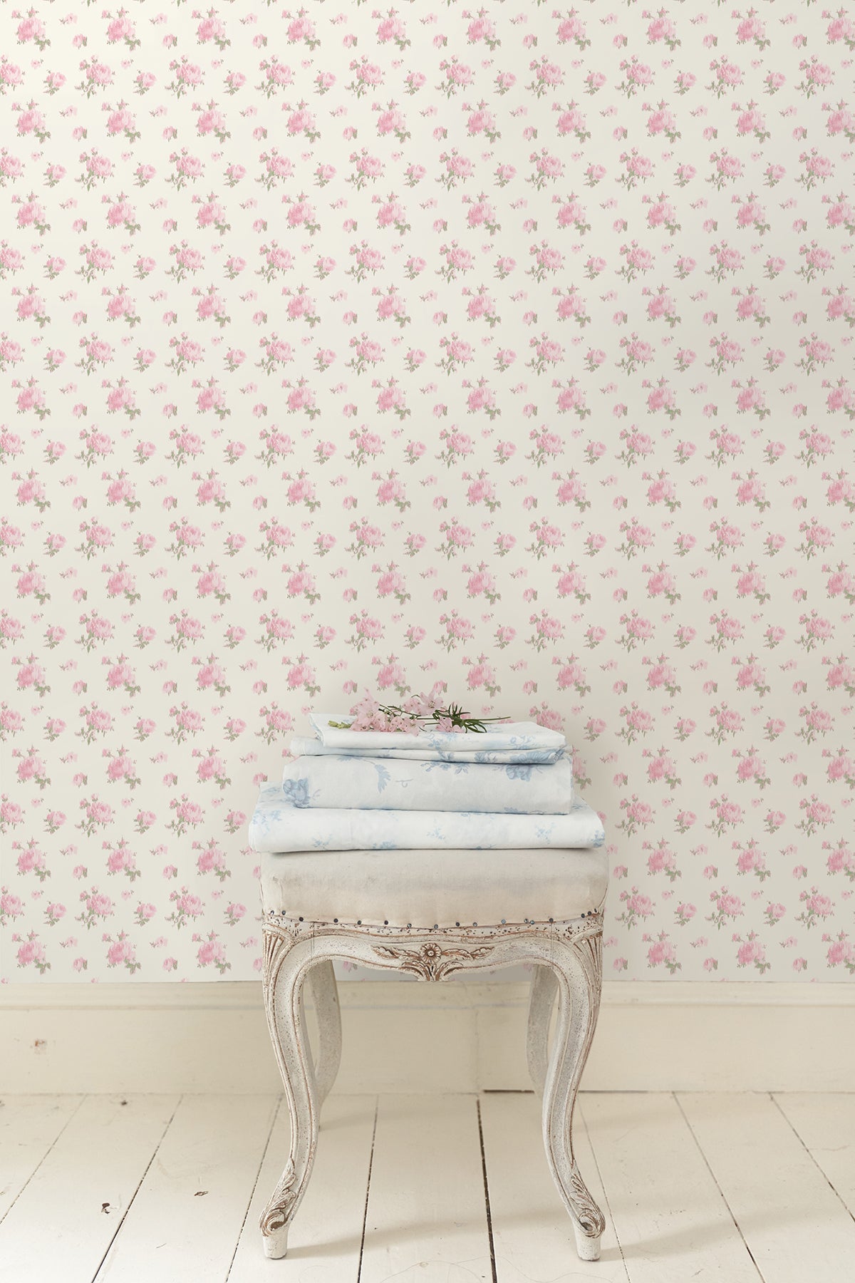 A-Street Prints Ikat Rose Tinted Petals Small Print Wallpaper, 20.5-in by 33-ft