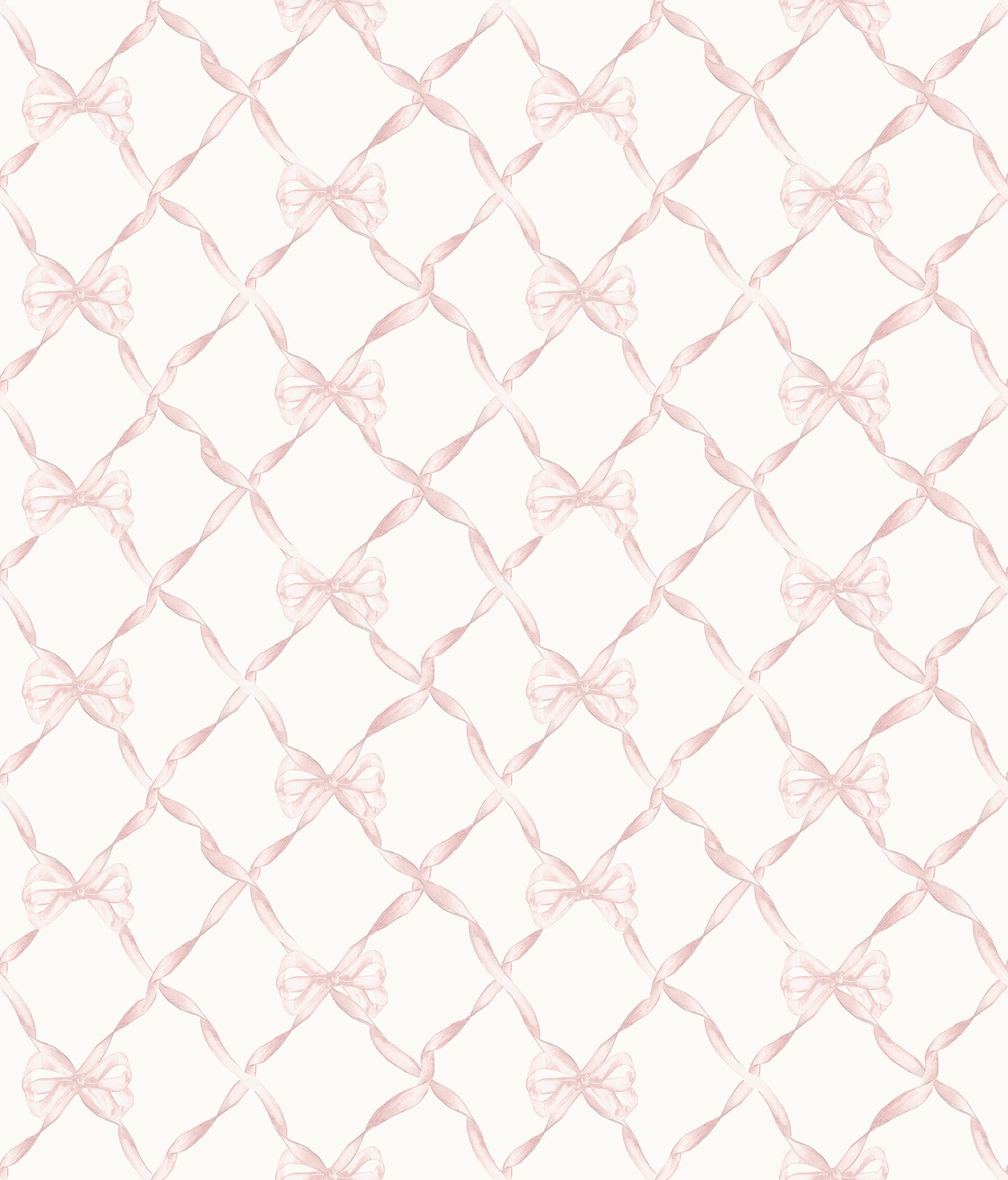 A-Street Prints Baby Bow Faded Primrose Ribbon Trellis Wallpaper, 20.5-in by 33-ft