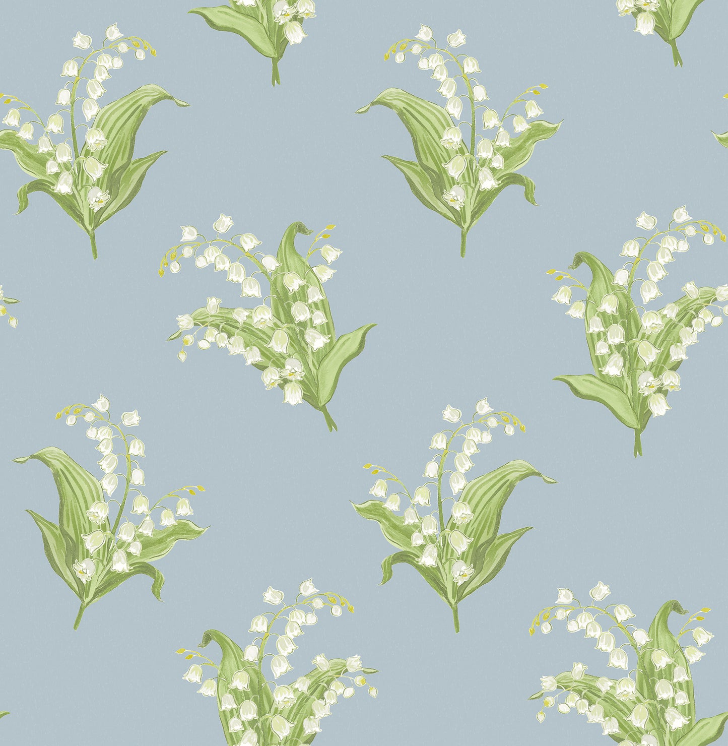 A-Street Prints Farmington Blue Heather Lily of the Valley Wallpaper, 20.5-in by 33-ft