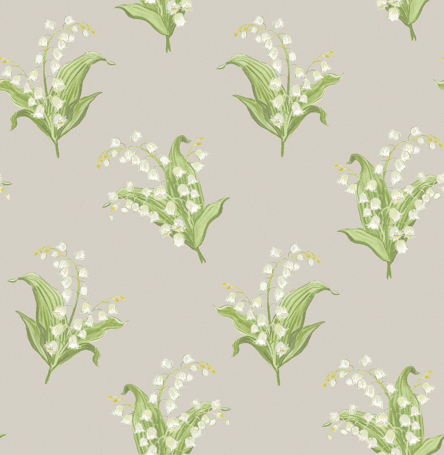 A-Street Prints Farmington Stone Lily of the Valley Wallpaper, 20.5-in by 33-ft