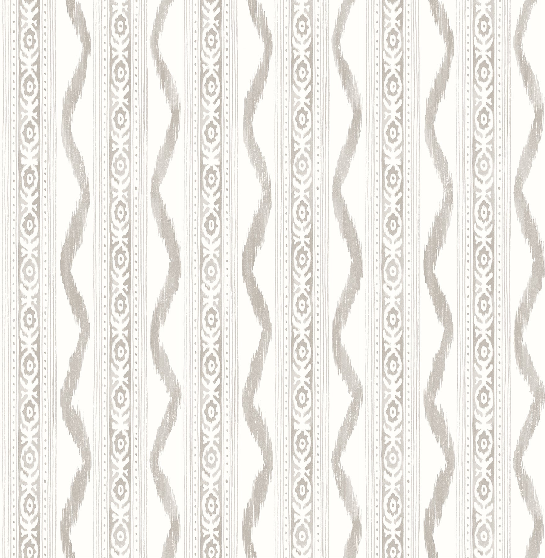 A-Street Prints Rhys Stone IKAT Stripe Wallpaper, 20.5-in by 33-ft